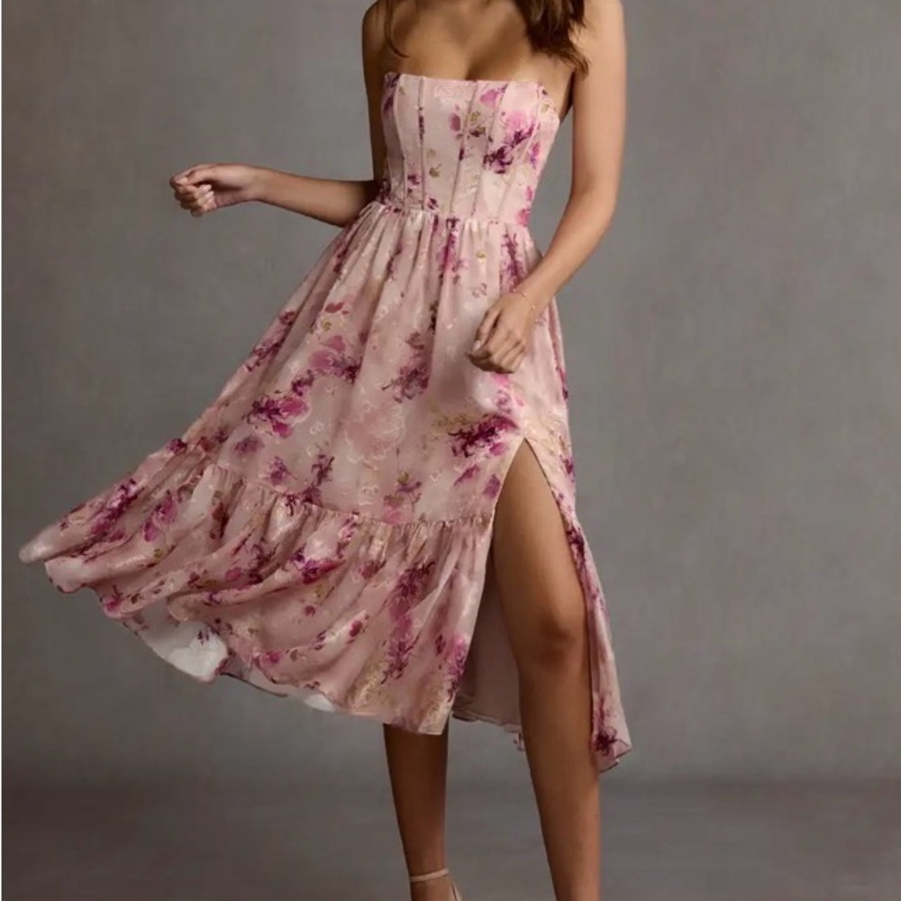 AZAZIE GIGI MAUVE FLORAL MIDI DRESS